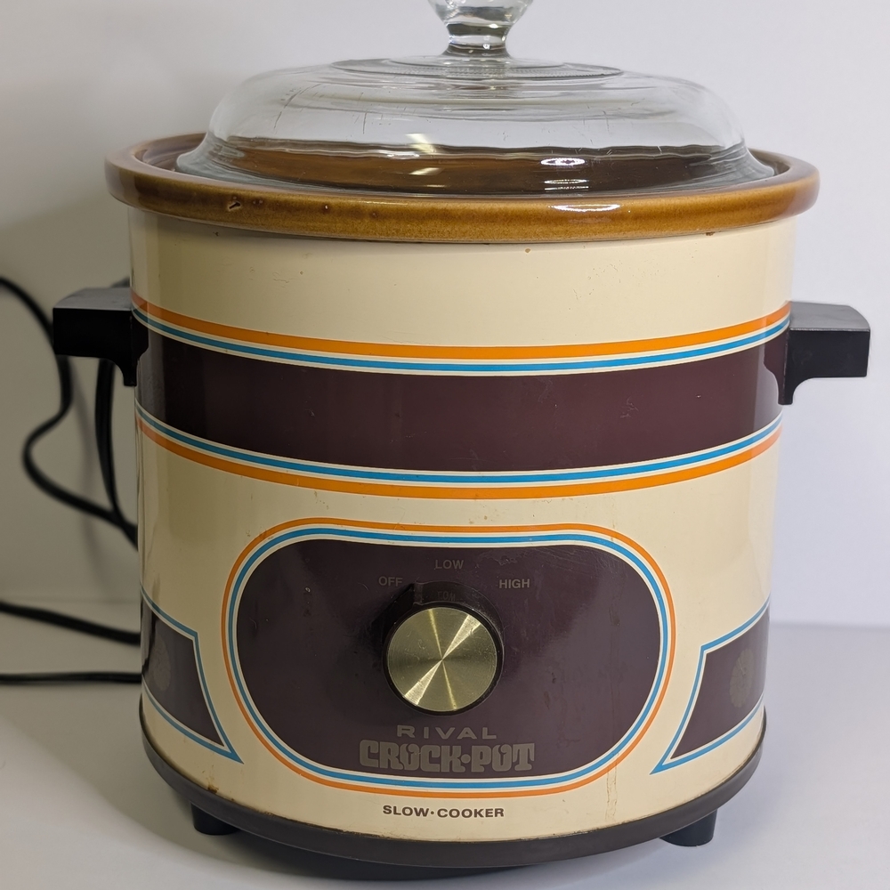 Vintage Rival Crock-Pot Slow Cooker with Glass Lid 3 1/2 Quart